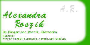 alexandra roszik business card